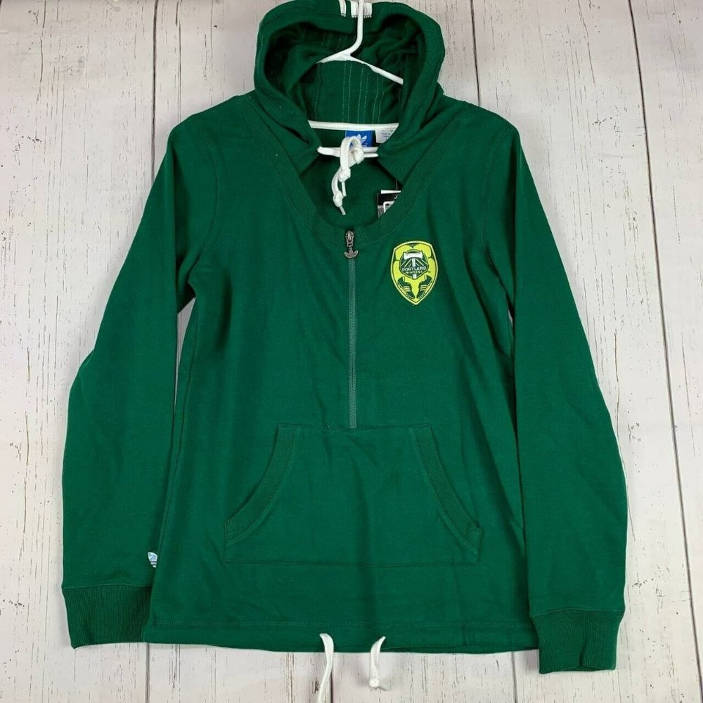 Portland‎ Timbers MLS Small Adidas Full Zip Hoodie Sweatshirt Green New Women